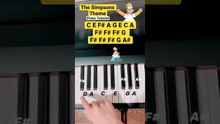 The Simpsons Theme Song Piano Tutorial 👱‍♂️  shorts piano pianotutorial thesimpsons simpsons [upl. by Gosselin180]