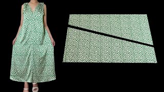 Only 13 Meter of Fabric 💕 Very Easy Dress Cutting and Stitching for Beginners [upl. by Anitnemelc]