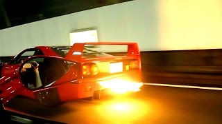 Ferrari F40 Burnout and loud Backfire Sound [upl. by Sharleen]