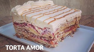 TORTA AMOR SIN HORNO  LOVE CAKE  NO OVEN Silvana Cocina ❤ [upl. by Nyladnohr203]