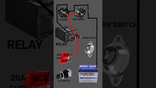 Horn Relay Wiring  Car Horn Relay Wiring Diagram electricalcircuit viralshorts youtudeshorts [upl. by Sheela122]