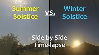 Summer Solstice vs Winter Solstice SidebySide Timelapse [upl. by Ailedamla395]