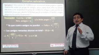 Saco Oliveros  Vídeo Clases Razonamiento Matemático  Planteo de Ecuaciones [upl. by Notyalk]