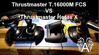 Test comparatif Joystick Thrustmaster T16000M FCS avec palonnier [upl. by Aicekal]