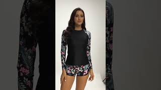 Women Apparels  Long Sleeve Rash Guard Swimsuit [upl. by Zalea]