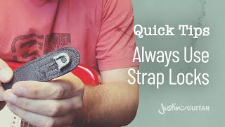 Guitar Quick Tip 3 ALWAYS Use Strap Locks Guitar Lesson QT003 [upl. by Dotti]