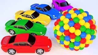 Couleurs pour les enfants à apprendre avec la voiture Apprenez les couleurs avec des balles [upl. by Liva]