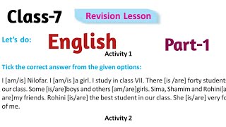 Class 7 English Revision LessonEnglish সপ্তম শ্রেণীBlossomsWBBSE [upl. by Oicnerual]