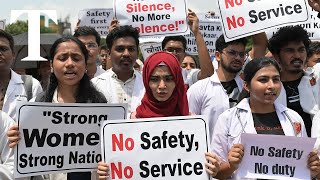 LIVE Doctors protest in India after traineedoctor murdered [upl. by Adlemi]