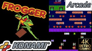 Frogger Arcade  Konami 1981  4k Gameplay [upl. by Kcirdahs252]