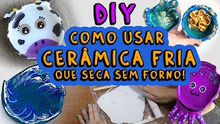 COMO USAR CERÂMICA FRIA QUE SECA SEM FORNO Faça você mesmo decoração artesanato escultura e mais [upl. by Daus101]