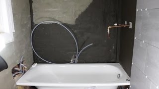 Part 3 How to Tile a Bathroom  Tanking and Preperation [upl. by Annerol400]