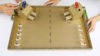 DIY Warship Battle Marble Board Game from Cardboard at Home [upl. by Duky487]