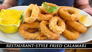 Making RestaurantStyle Fried Calamari at Home  Calamares Fritos Recipe [upl. by Tlevesor]