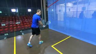 Nick Matthew Squash Coaching Tips Part 6  The Backhand Drive [upl. by Woodford383]