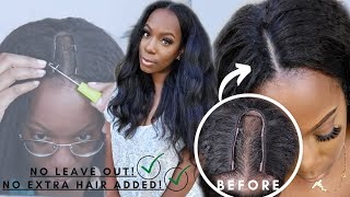 Kinky Straight UPart Wig 🚫 NO LEAVE OUT on THIN HAIR 😮 NEW METHOD TO Hide the Weft on Wig  YWigs [upl. by Ponton406]