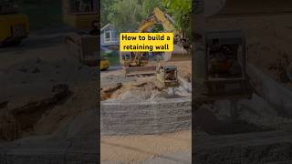 Part 8 How to build a retaining wall hardscape landscape excavator equipment [upl. by Dry849]