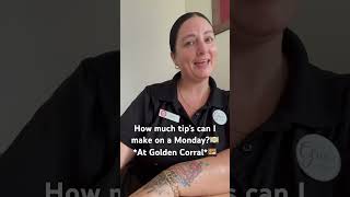 How much tips I made on a Monday waitressing at Golden corral 🍱 ￼work shorts vlog og [upl. by Schalles]