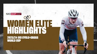 Zonhoven  Women Elite Highlights  202324 UCI Cyclocross World Cup [upl. by Airat]