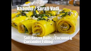 Gujarati Khandvi  Maharashtrian Surali Vadi Recipe in Pressure Cooker  FoodQuench [upl. by Vescuso]