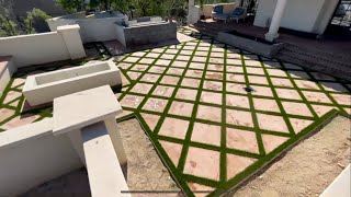 Synthetic turf and pavers installation [upl. by Eimiaj363]