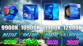 i9 9900K vs i9 10900K vs i9 11900K vs i9 12900K  Test in 7 Games [upl. by Fitz]