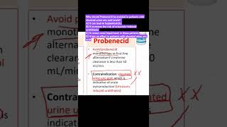 GOUTQuestion10 Probenecid and elevated urine uric acid levels [upl. by Robinette]