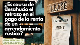 quot¿Es causa de desahucio el retraso en el pago de la renta de un arrendamiento rústicoquot renta [upl. by Ettelrac]