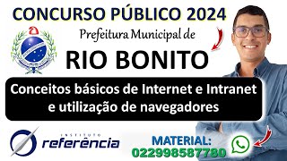 Conceitos básicos de Internet e Intranet e utilização de navegadores  Concurso Rio Bonito RJ 2024 [upl. by Llebyram]