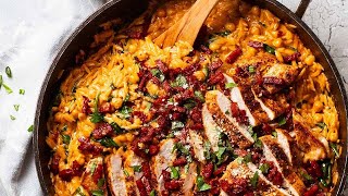 One pot chicken risoni orzo with crispy salami [upl. by Angy]