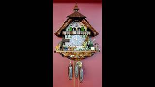 Musical Chalet Cuckoo Clock with Moving Hiker [upl. by Ekal992]