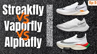 Nike Streakfly Vaporfly Alphafly comparison over 30k LONG marathon training session [upl. by Lothair]