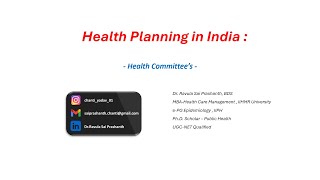 Health Planning in India by Dr Sai Prashanth [upl. by Shamma423]