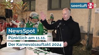 NewsSpot Pünktlich am 1111  Der Karnevalsauftakt 2024 [upl. by Sandy223]