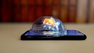 Make a hologram projector with plastic glass cap  DIY 3D Hologram [upl. by Yrakaz183]