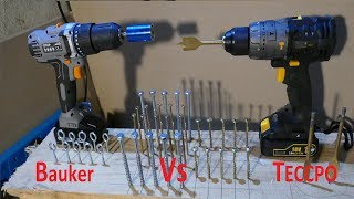 Hard Test Cordless drill TECCPO TDHD01P versus Bauker 18V [upl. by Patrica]