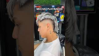 Mechas platinadas para hombre 💇🏻‍♂️ platinado mechas burstfade barberia haircut [upl. by Yedrahs]