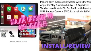 PODOFO 101quot Apple CarPlay Android stereo installreview is it worth it [upl. by Aryk]