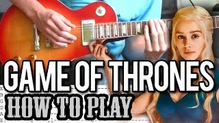 Game Of Thrones  Theme Song Guitar Lesson With Tab [upl. by Eelra]