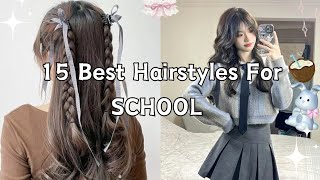 15 best hairstyles for School 🎀  Back to school [upl. by Zampino472]