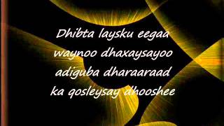 Somali Lyrics Song  Heestii  Dhab Ufiirso  Codadkii  Birimo Iyo Kooshin [upl. by Solrak746]