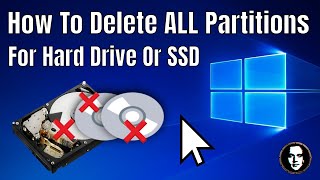 How To Delete All Partitions On A Hard Drive Or SSD Using Windows 10 [upl. by Canute637]