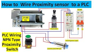 How to wire a proximity sensor to a PLC  Proximity sensor wiring  NPN sensor [upl. by Winson]