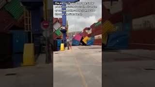 Container Stack Collapse at complaints shorts short marinelife maritime [upl. by Nosreh876]