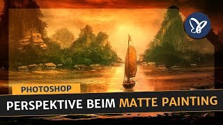 Photoshop Tutorial Die Horizont und Zentralperspektive beim Matte Painting mit einem Fluchtpunkt [upl. by Margeaux]