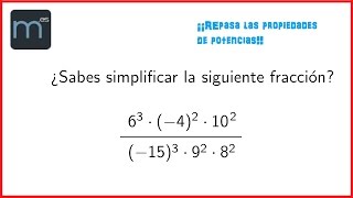 Simplificación de fracciones con potencias Secundaria [upl. by Merilee]