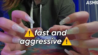 ASMR ♡ fast and aggressive build up tapping and scratching no talking [upl. by Beore342]