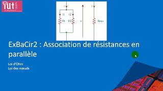 Exercice corrigé délectronique  Association de résistances en parallèle [upl. by Aicxela]