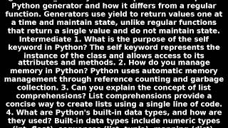 What is Python  List vs Tuple  Handling Exceptions  Python Decorators  Python Generators [upl. by Wendi348]