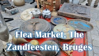 Flea Market Zandfeesten 2023 Bruges  Old and antiques walking tour [upl. by Idnak]